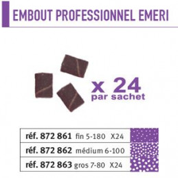 Embout emeri professionnel medium 6-100 sachet de 24 unités