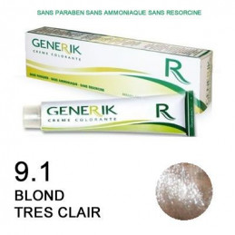 Coloration Generik sans ammoniaque 9,1  Blond très clair cendré
