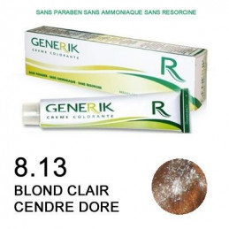 Coloration Generik sans ammoniaque 8,13  Blond clair cendré doré
