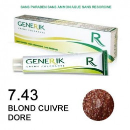 Coloration Generik sans ammoniaque 7,43  Blond cuivré doré