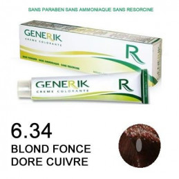 Coloration Generik sans ammoniaque 6,34  Blond foncé doré cuivré