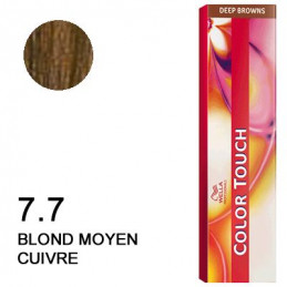 Color touch Deep brown 7.7 Blond moyen cuivré
