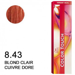 Color touch vibrant reds 8.43  Blond clair cuivré doré