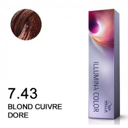 Coloration Illumina color 7.43 blond cuivre dore 60ml