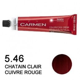 Coloration Carmen 5.46 chatain clair cuivré rouge