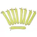 Bigoudis jaune 60mm diamètre 10mm x 9