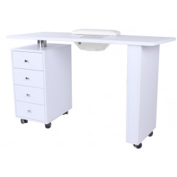 Table manucure blanche 4 tiroirs