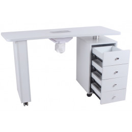 Table manucure blanche 4 tiroirs