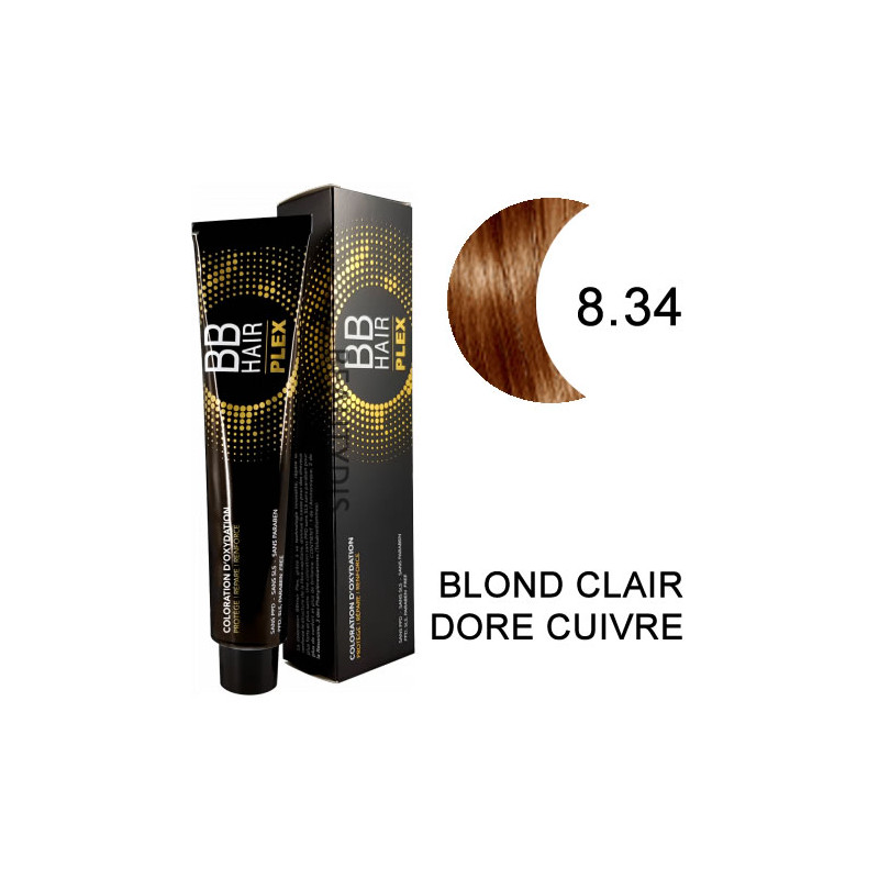Coloration BBHAir Plex 8.34 Blond clair doré cuivré