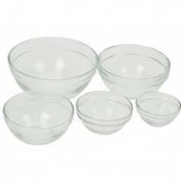 kit de 5 bols esthétique en verre