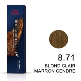 Koleston perfect Deep brown 8.71 Blond clair marron cendré