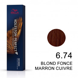 Koleston perfect Deep brown 6.74 Blond foncé marron cuivré