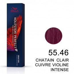 Koleston perfect Vibrant Reds 55.46 Chatain clair cuivré violet