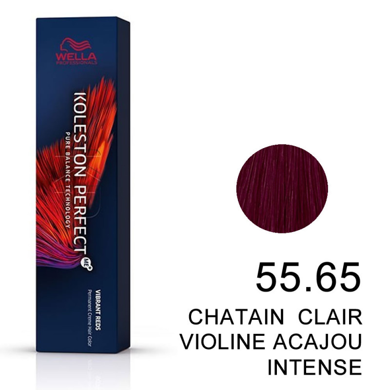 Koleston perfect Vibrant Reds 55.65 Chatain clair violet acajou intense
