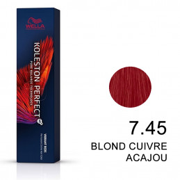 Koleston perfect Vibrant Reds 7.45 Blond cuivré acajou