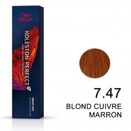 Koleston perfect Vibrant Reds 7.47 Blond cuivré marron