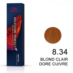 Koleston perfect Vibrant Reds 8.34 Blond clair doré cuivré