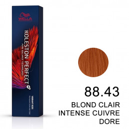 Koleston perfect Vibrant Reds 88.43 Blond clair intense cuivré doré
