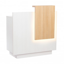 Comptoir de caisse Ela LED décor bois clair