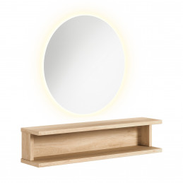 Coiffeuse Eléonore LED décor bois clair