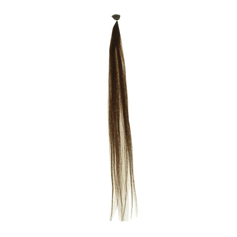 10 mèches Extensions cheveux naturels Châtain marron