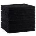 10 x Serviette coiffure microfibre noire