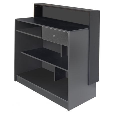 Comptoir D'accueil Moderne Avec Tiroir Verrouillable - Largeur Réglable 100-180 Cm - Pour Bureau, Boutique, Salon