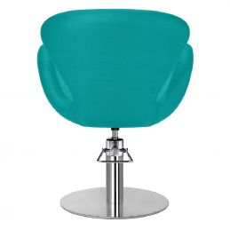 Fauteuil coiffure Cronos Turquoise pied rond