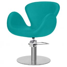 Fauteuil coiffure Cronos Turquoise pied rond