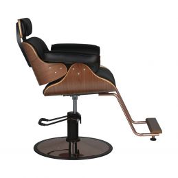 Fauteuil coiffure Galway noir finition noyer