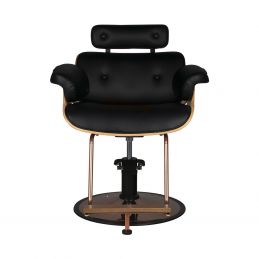 Fauteuil coiffure Galway noir finition noyer