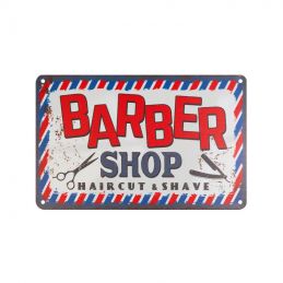 Panneau publicitaire métallique Barber Shop