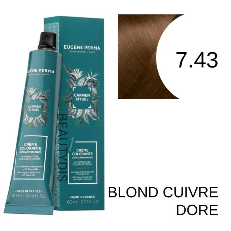 Coloration Carmen Rituel 7.43 Blond cuivré doré