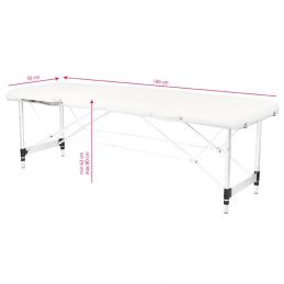 Table de massage pliante aluminium 2 segments blanc