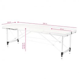 Table de massage pliante aluminium 3 segments blanc
