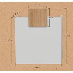 Comptoir de caisse Livadia blanc et bois clair