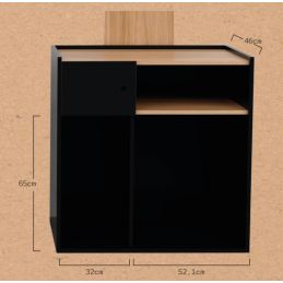Comptoir de caisse Livadia noir et bois clair
