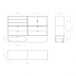 Meuble de rangement professionnel Aloria XL Chêne