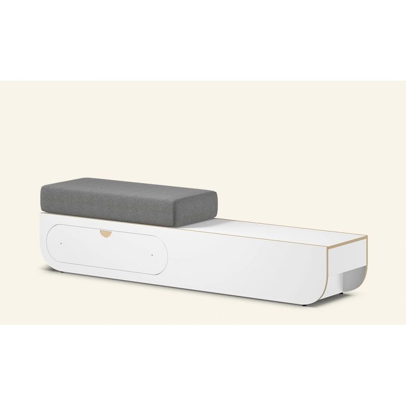 Banc d'accueil avec tiroir Aloria L blanc Banc d'accueil avec tiroir Aloria L blanc