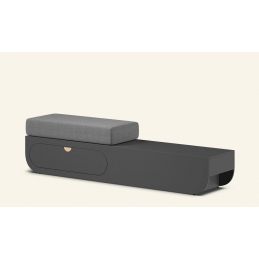 Banc d'accueil avec tiroir Aloria L gris