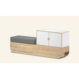 Banc d'accueil avec tiroir Aloria L Rangement chêne