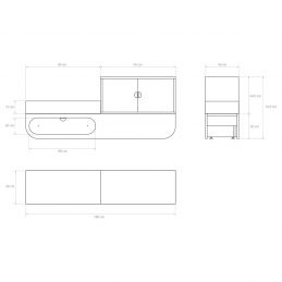 Banc d'accueil avec tiroir Aloria L Rangement chêne