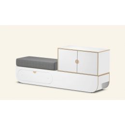 Banc d'accueil avec tiroir Aloria L Rangement blanc