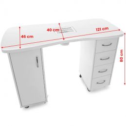 Table manucure professionnelle deux caissons et aspirateur
