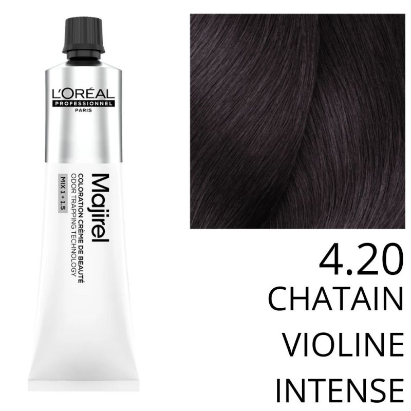 Coloration Majirel 4.20 Chatain violine intense L'Oréal Professionnel Coloration Majirel 4.20 Chatain violine intense L'Oréal Professionnel