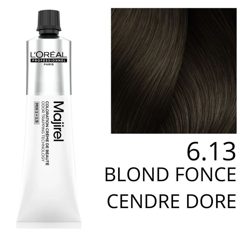 Coloration Majirel 6.13 Blond foncé cendré doré L'Oréal Professionnel Coloration Majirel 6.13 Blond foncé cendré doré L'Oréal Professionnel
