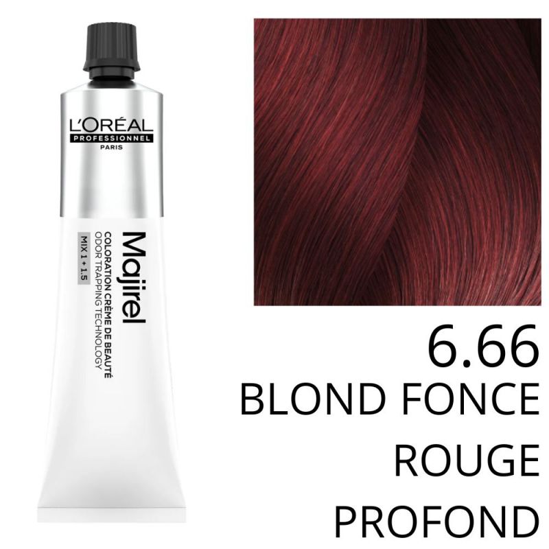 Coloration Majirel 6.66 Blond foncé rouge profond L'Oréal Professionnel