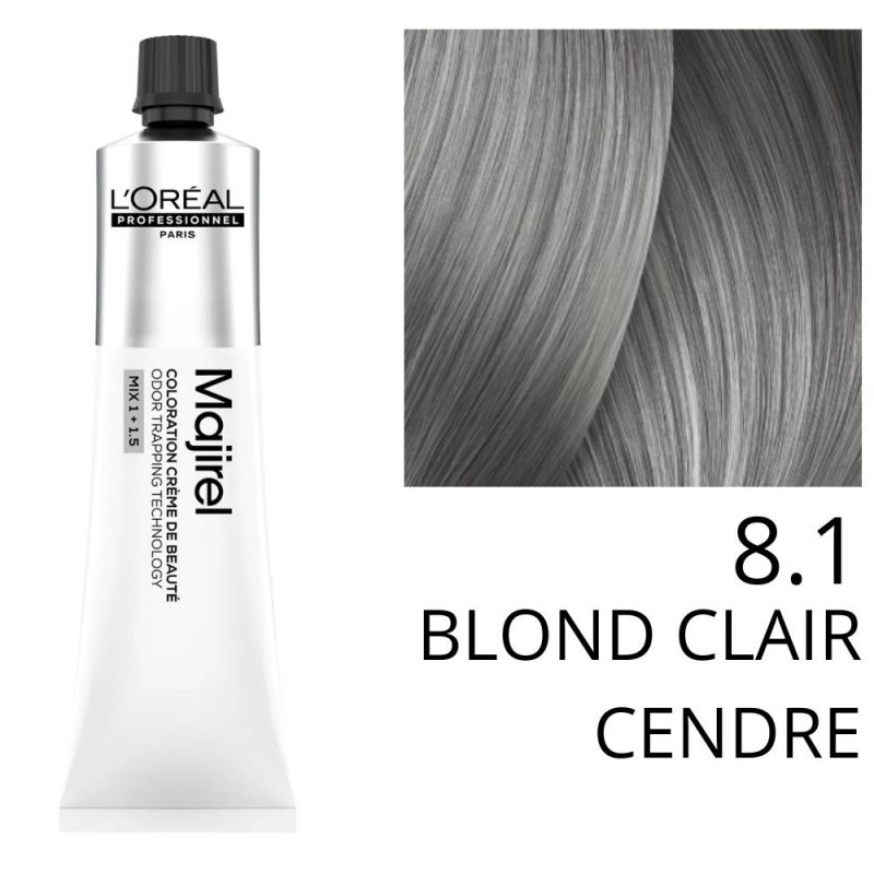 Coloration Majirel 8.1 Blond clair cendré L'Oréal Professionnel