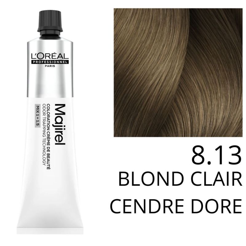 Coloration Majirel 8.13 Blond clair cendré doré L'Oréal Professionnel