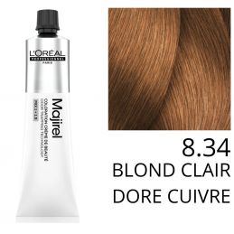 Coloration Majirel 8.34 Blond clair doré cuivré L'Oréal Professionnel